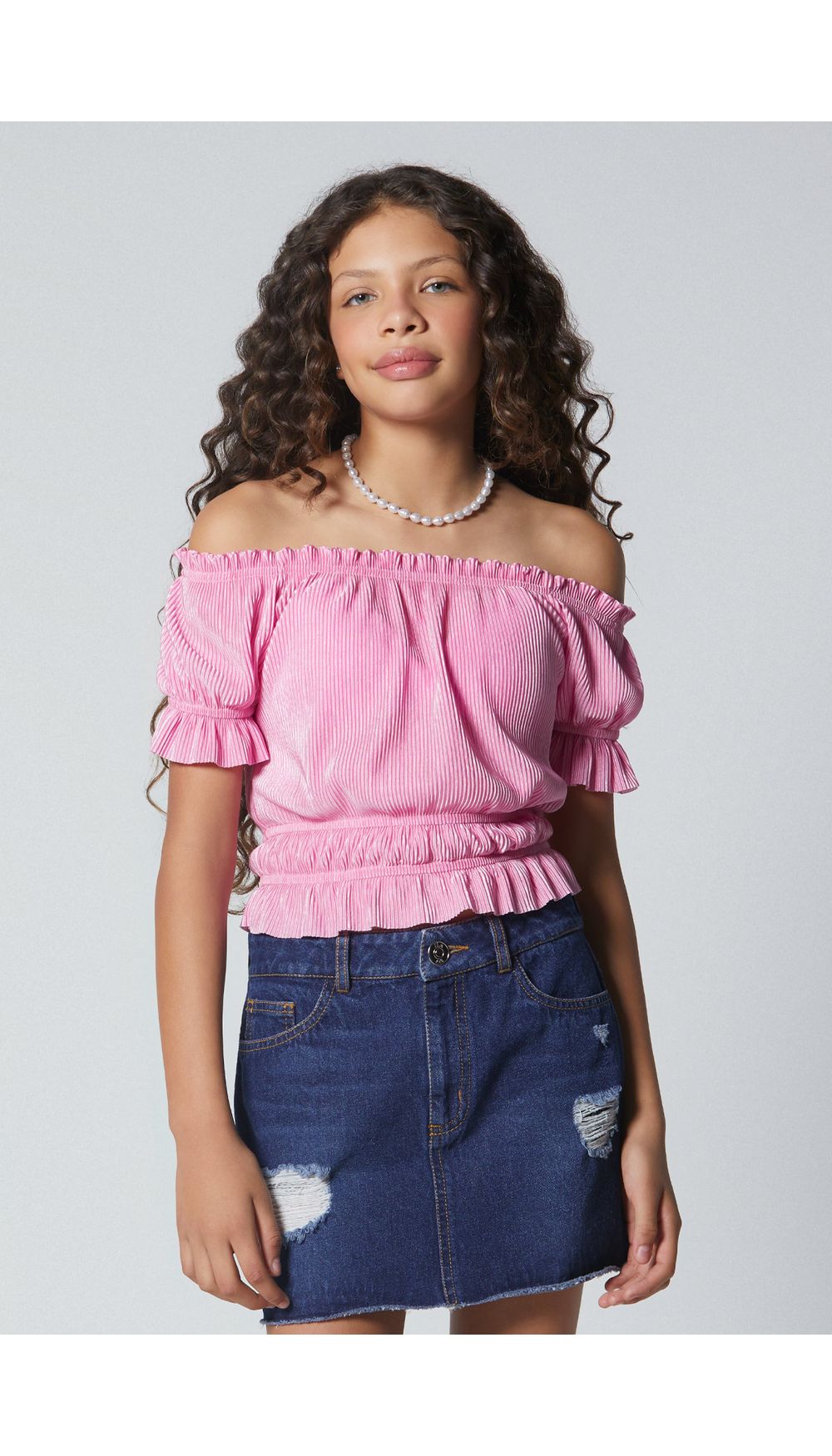 Blusa para niña hombros descubiertos