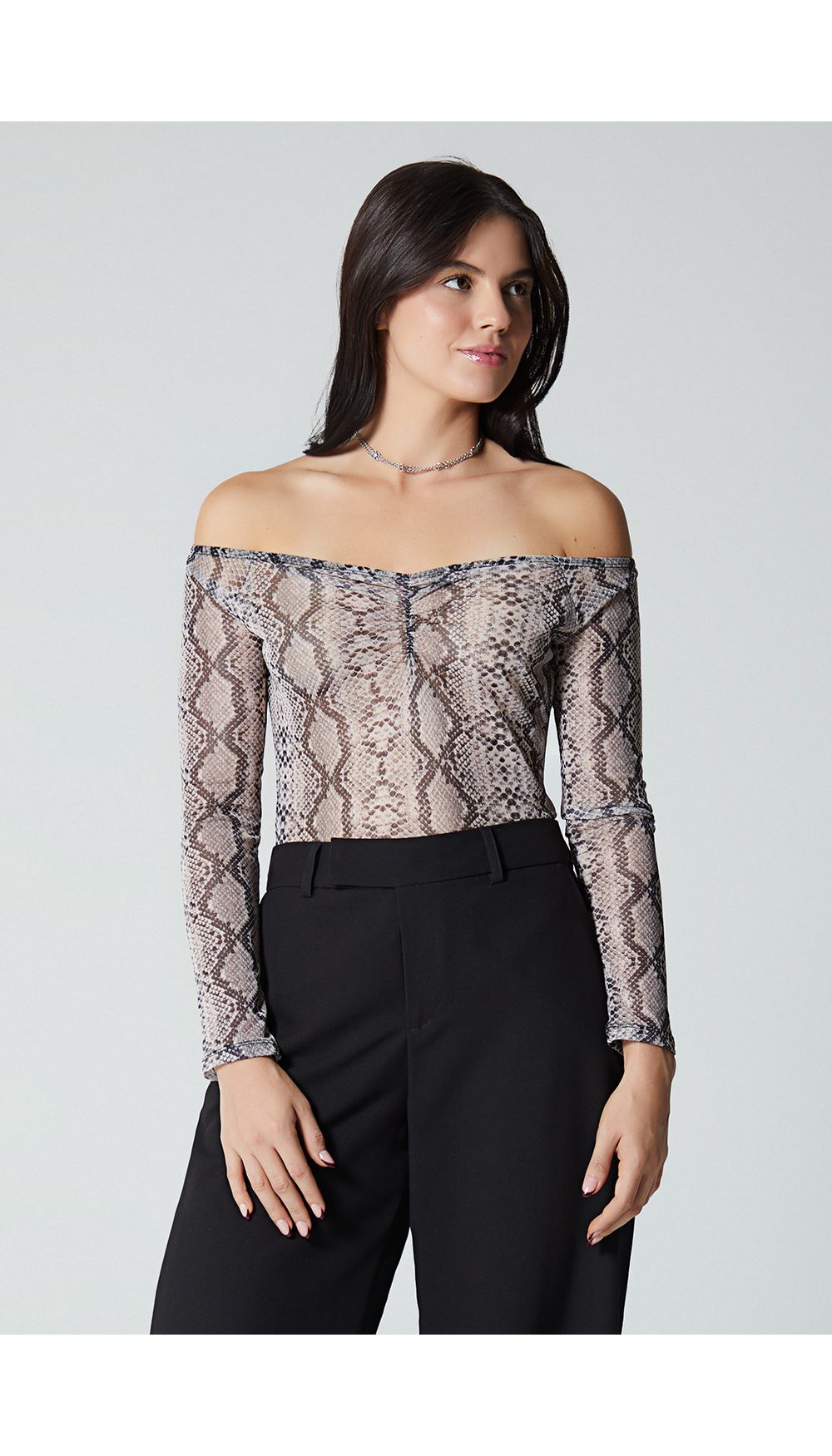 Blusa malla animal print para mujer