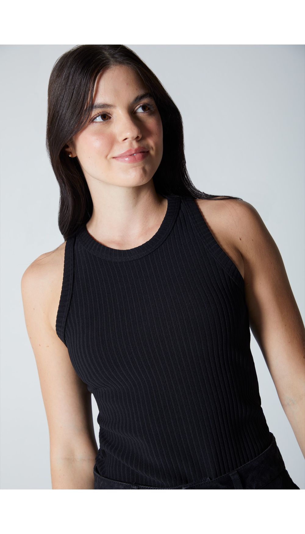 Blusa manga sisa en rib para mujer