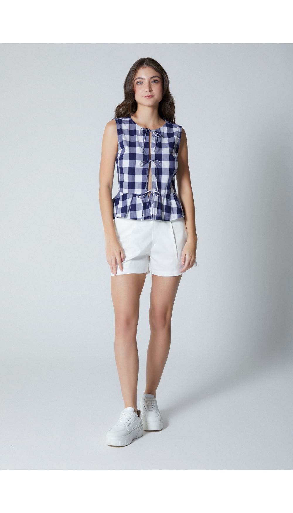 Blusa manga sisa con peplum para mujer