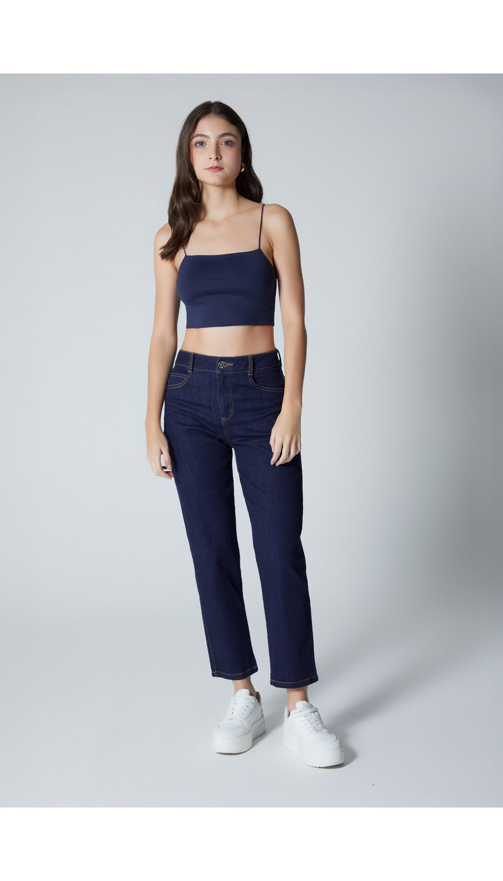 Blusa crop con tira pitillo para mujer
