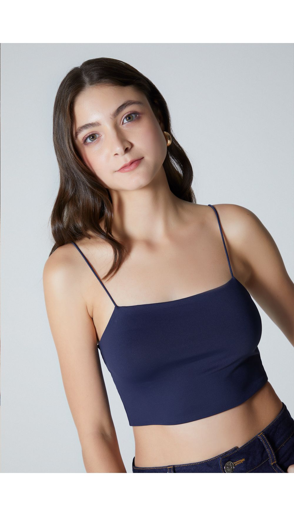 Blusa crop con tira pitillo para mujer