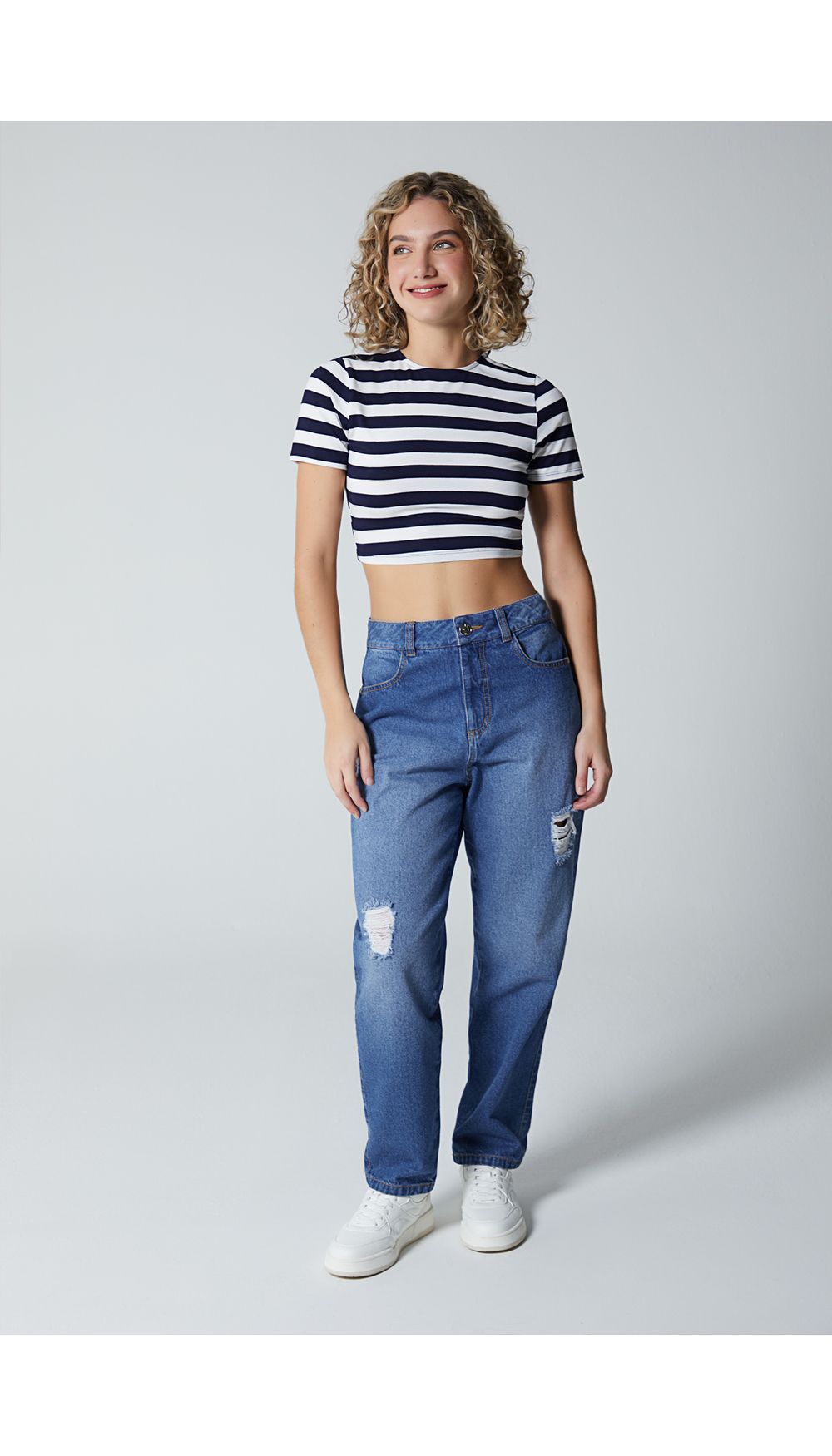 Blusa basica crop para mujer