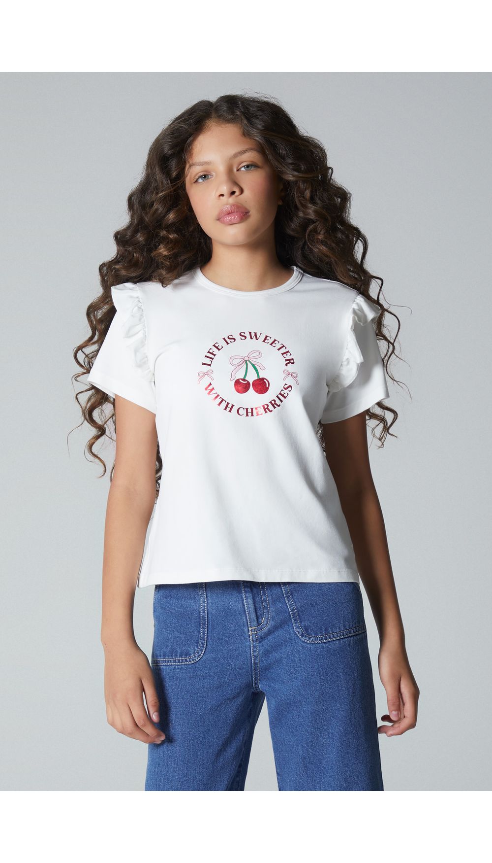 Camiseta con bolero en mangas para girl