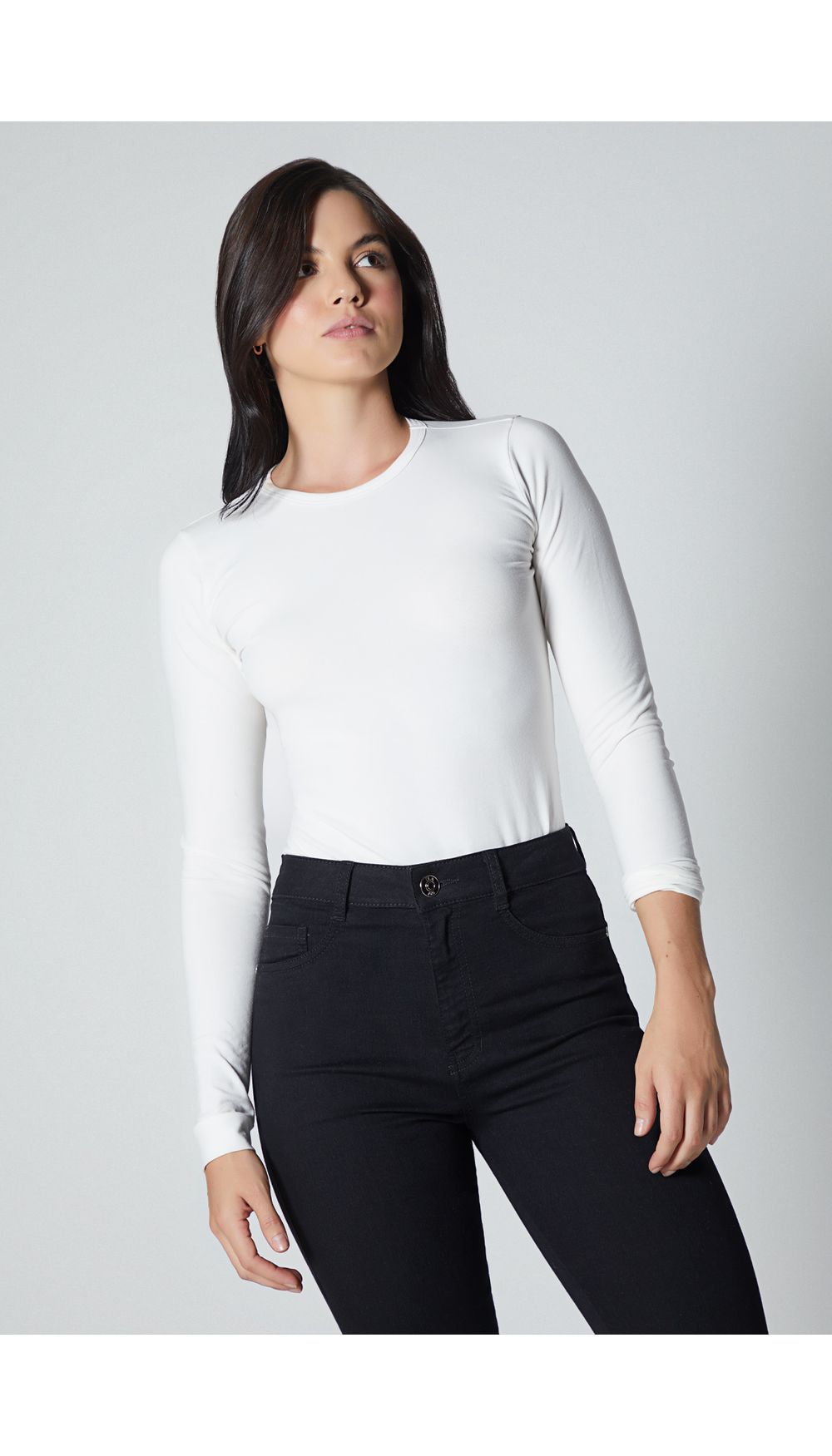 Blusa cuello redondo manga larga para mu