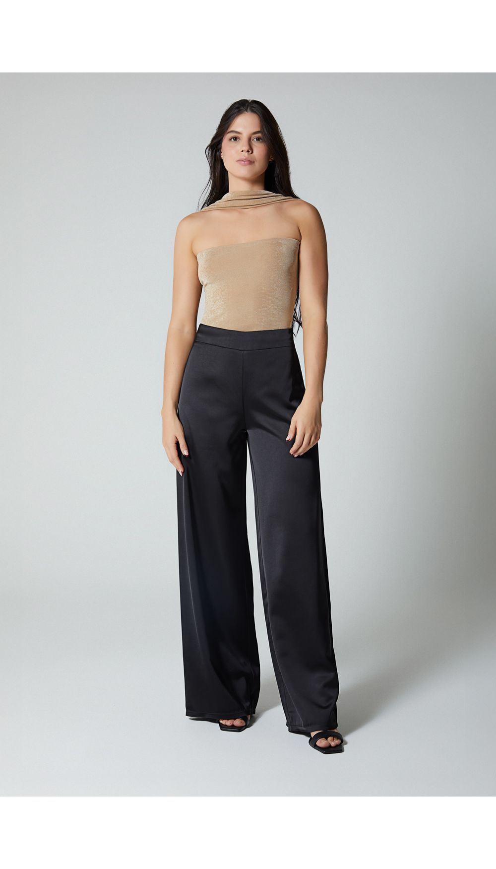 Blusa strapless largo crop para mujer