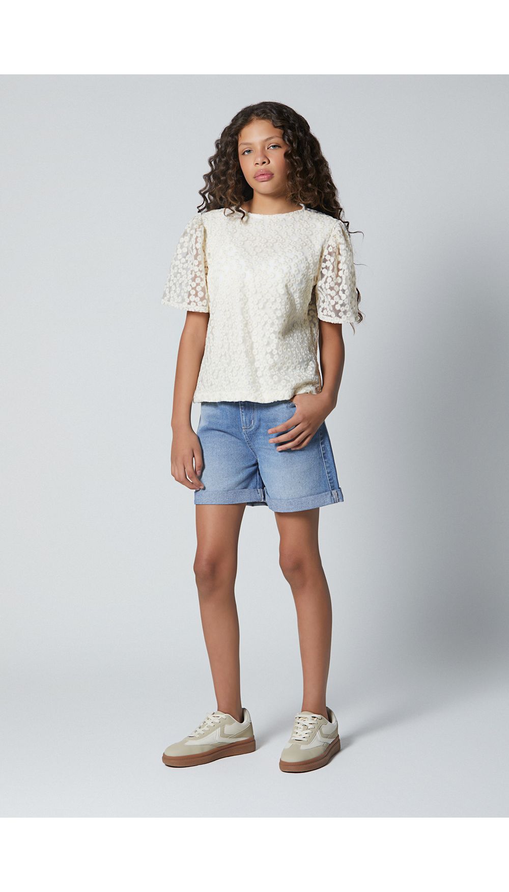 Blusa para niña manga corta