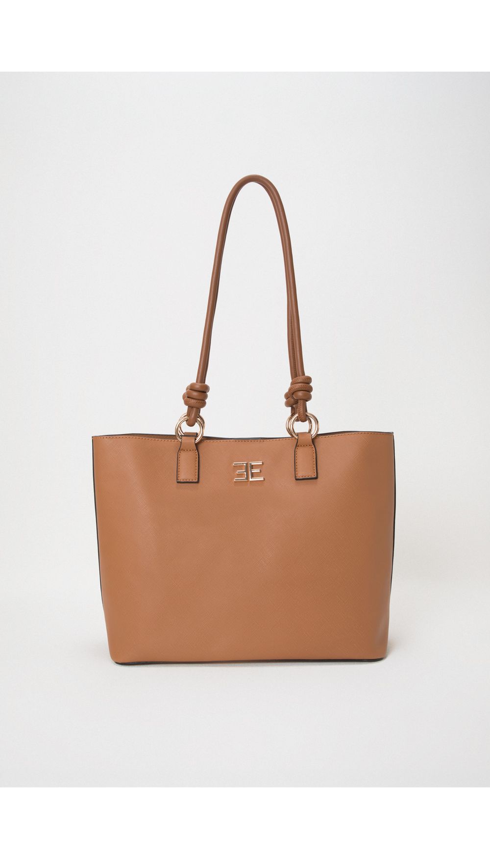 Bolso hombro asas con detalle y logo frontal