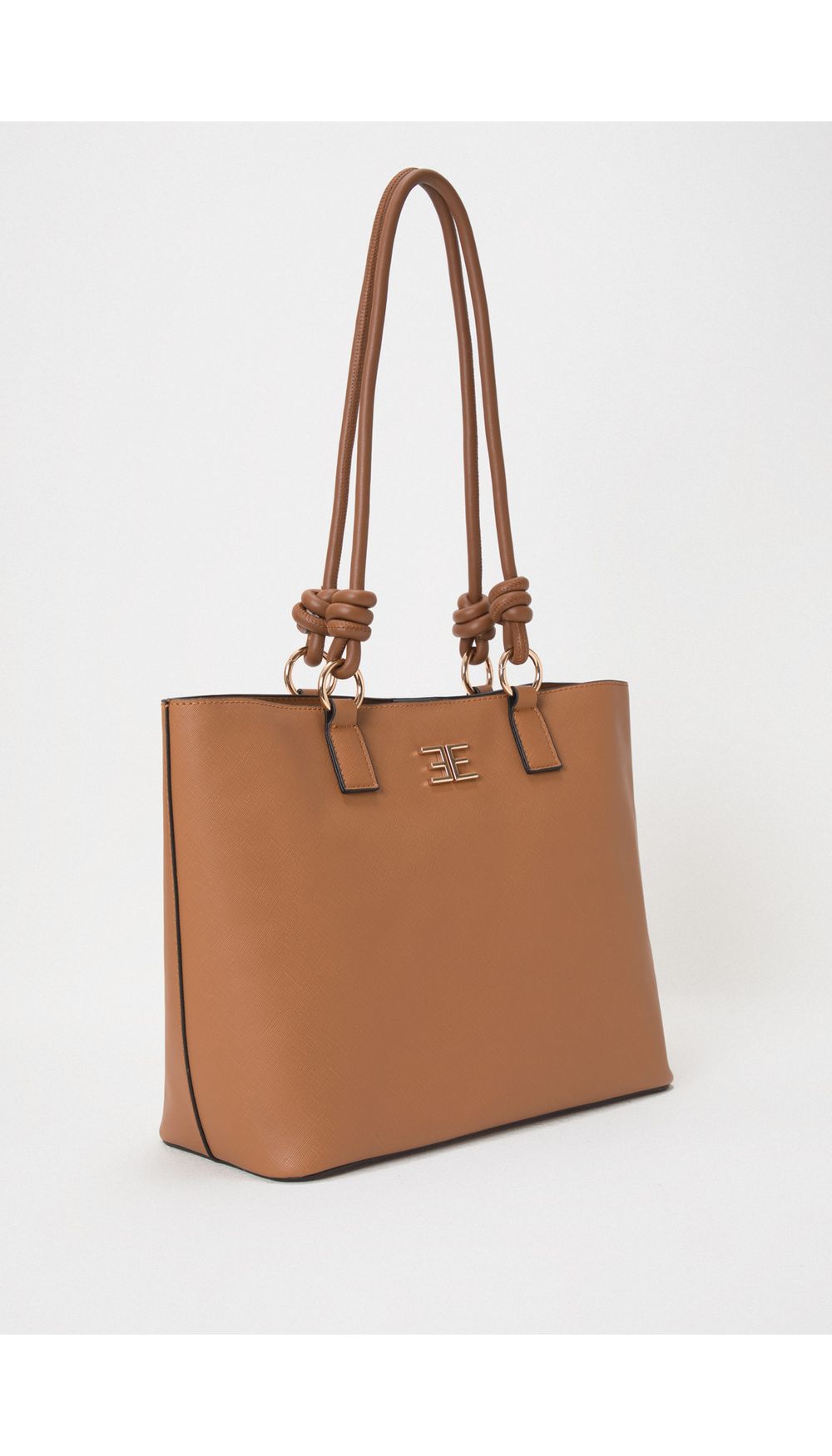 Bolso hombro asas con detalle y logo frontal