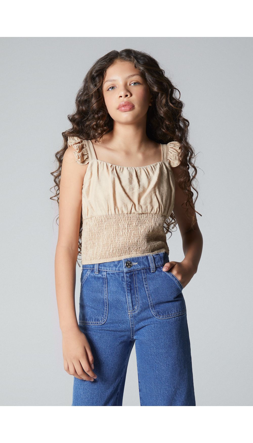 Blusa para niña crop de tiras