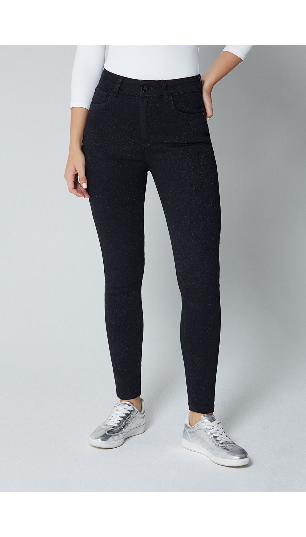 Jean dama skinny con gliter