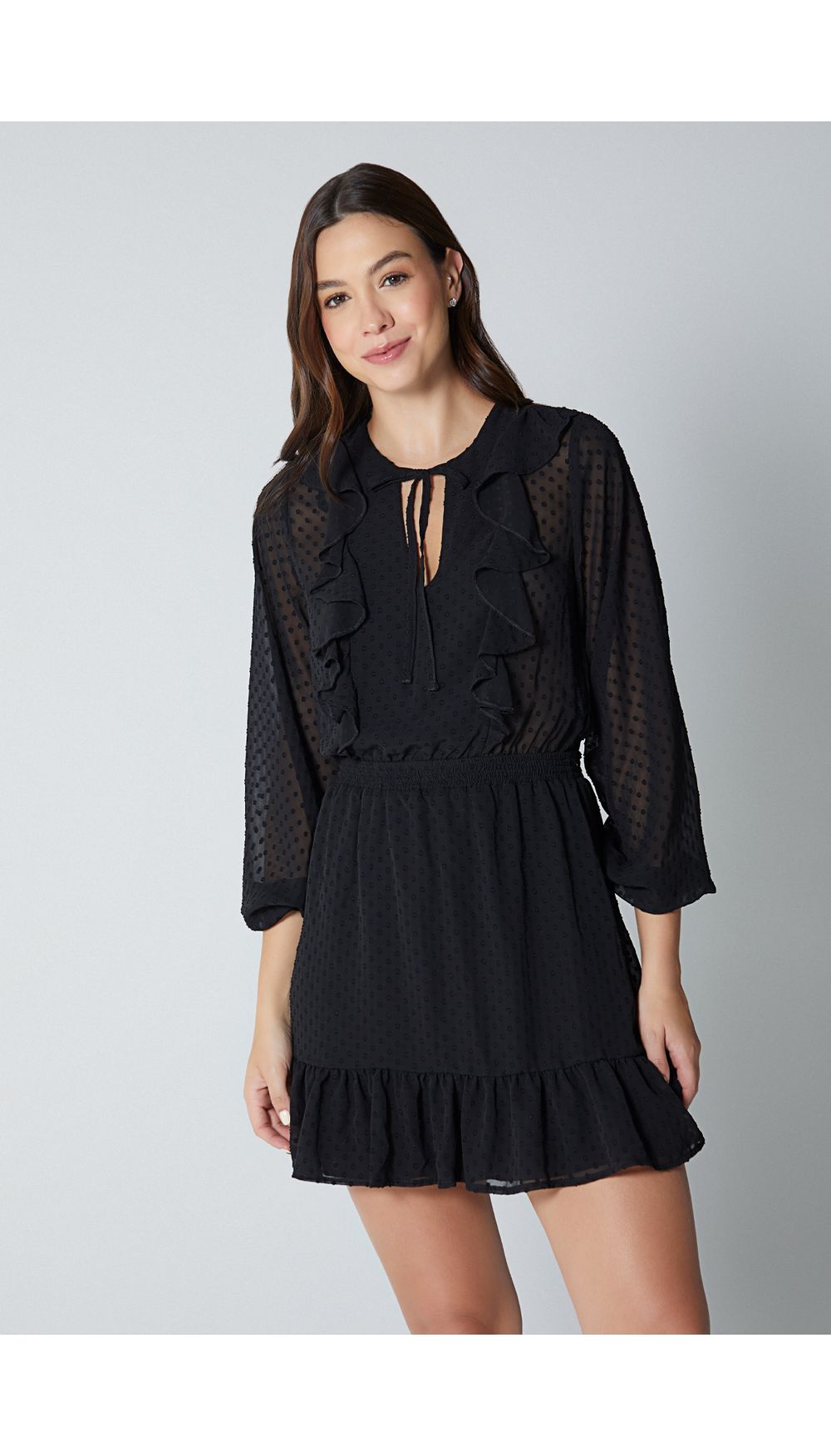 Vestido corto para mujer manga larga