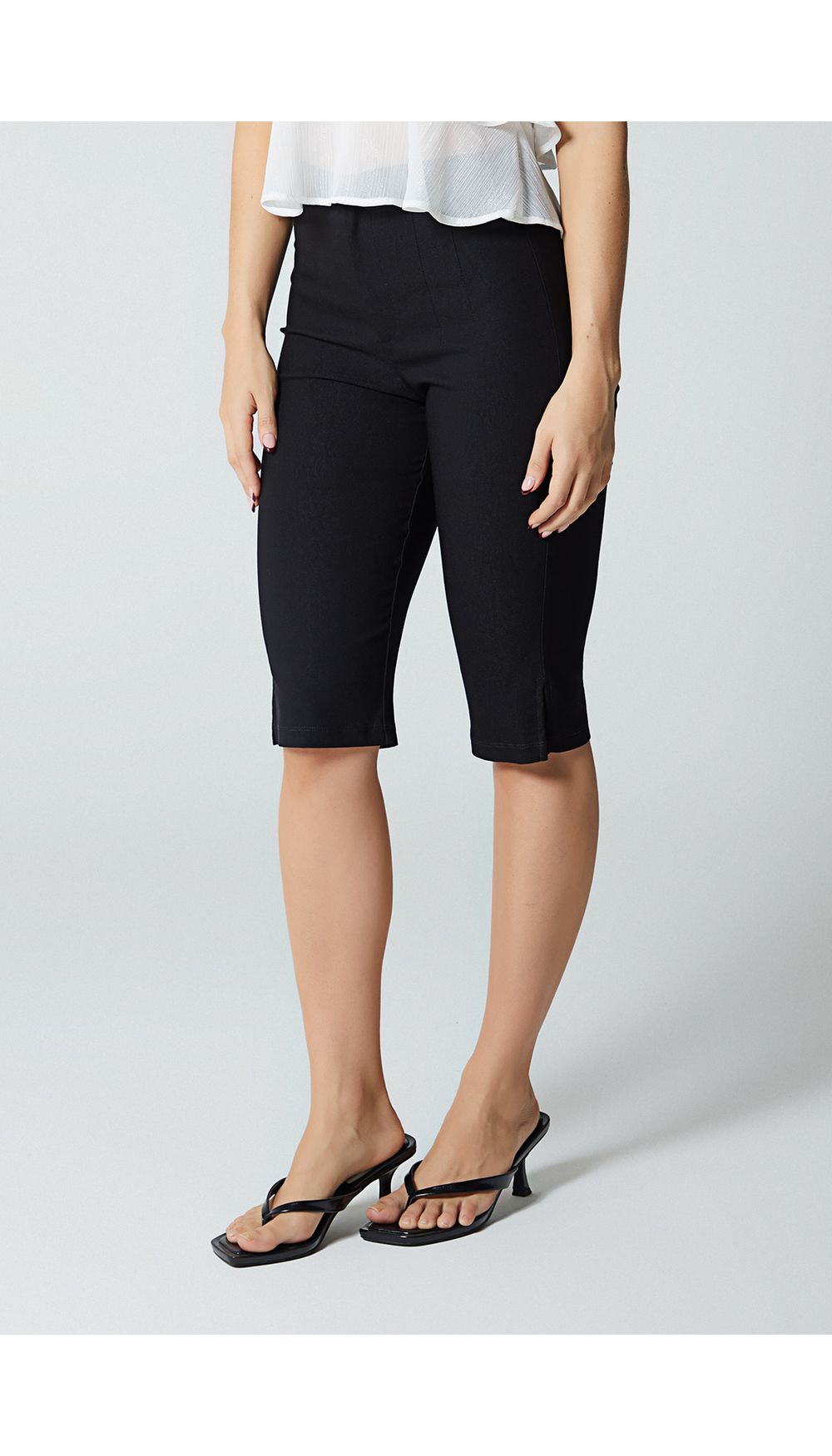 Pantalon capri tiro alto para mujer