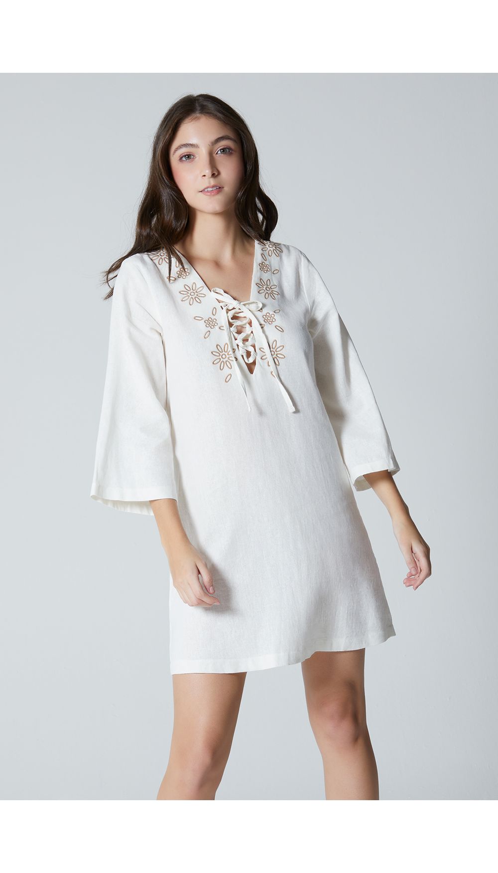 Vestido corto para mujer manga tres cuar