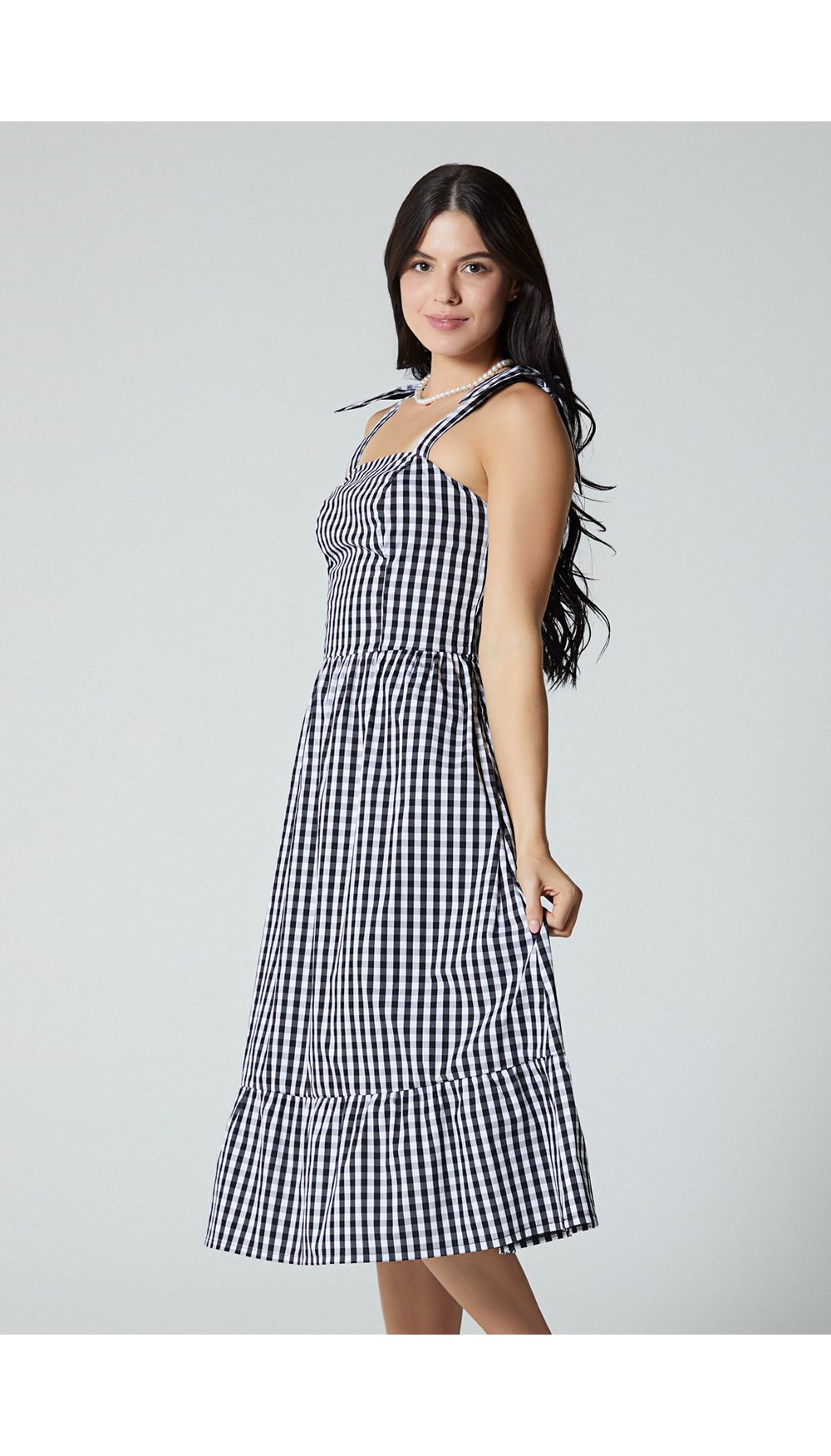 Vestido midi para mujer de tiras