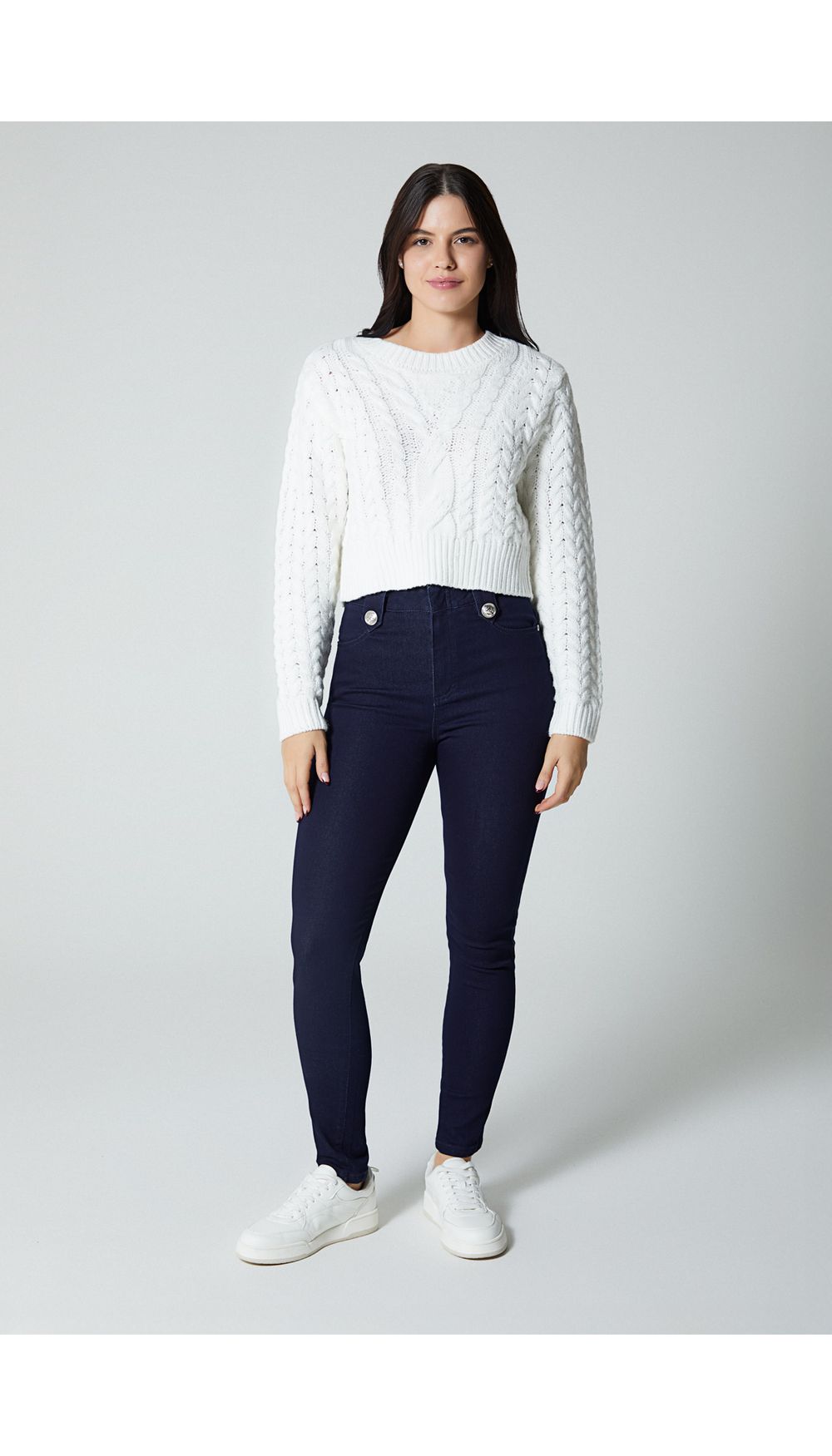 Jean para mujer tiro alto skinny