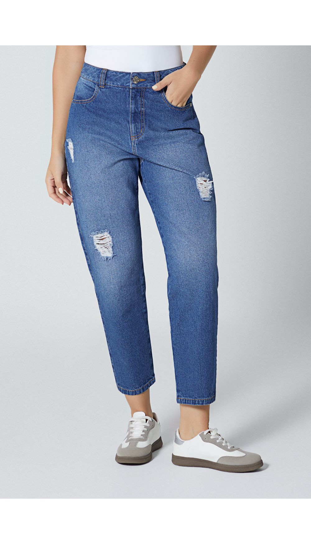 Jean mujer tiro medio boyfriend basico