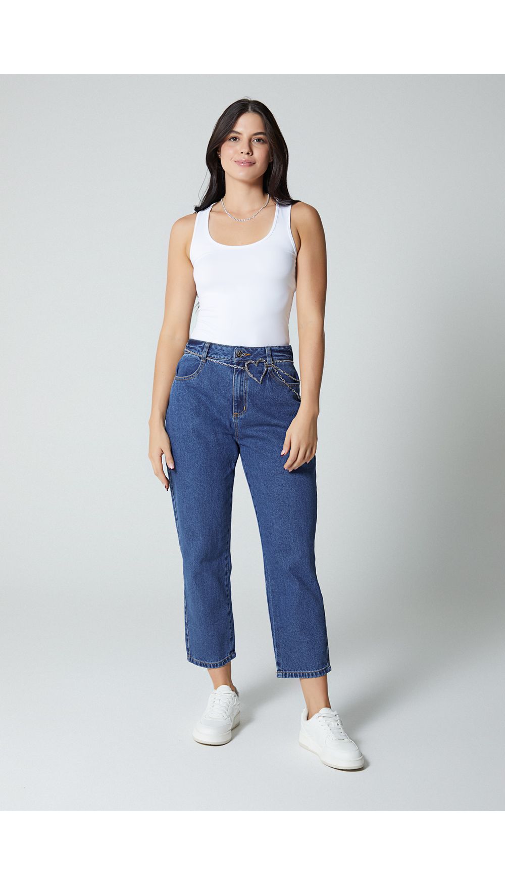 Jean para mujer  tiro alto mom fit