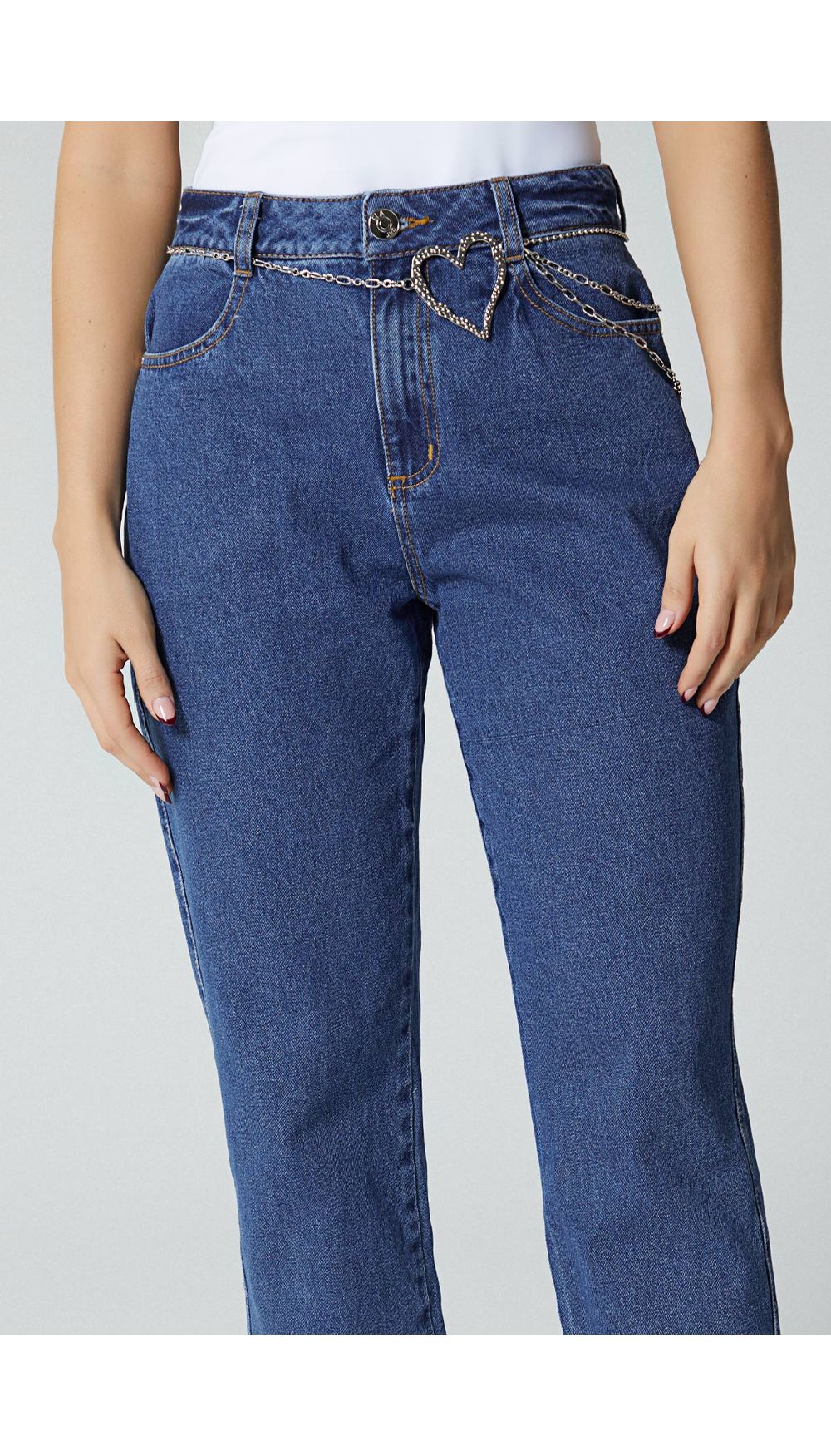 Jean para mujer  tiro alto mom fit