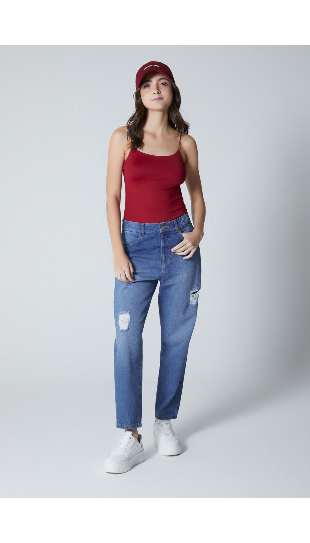 Jean mujer tiro medio boyfriend basico