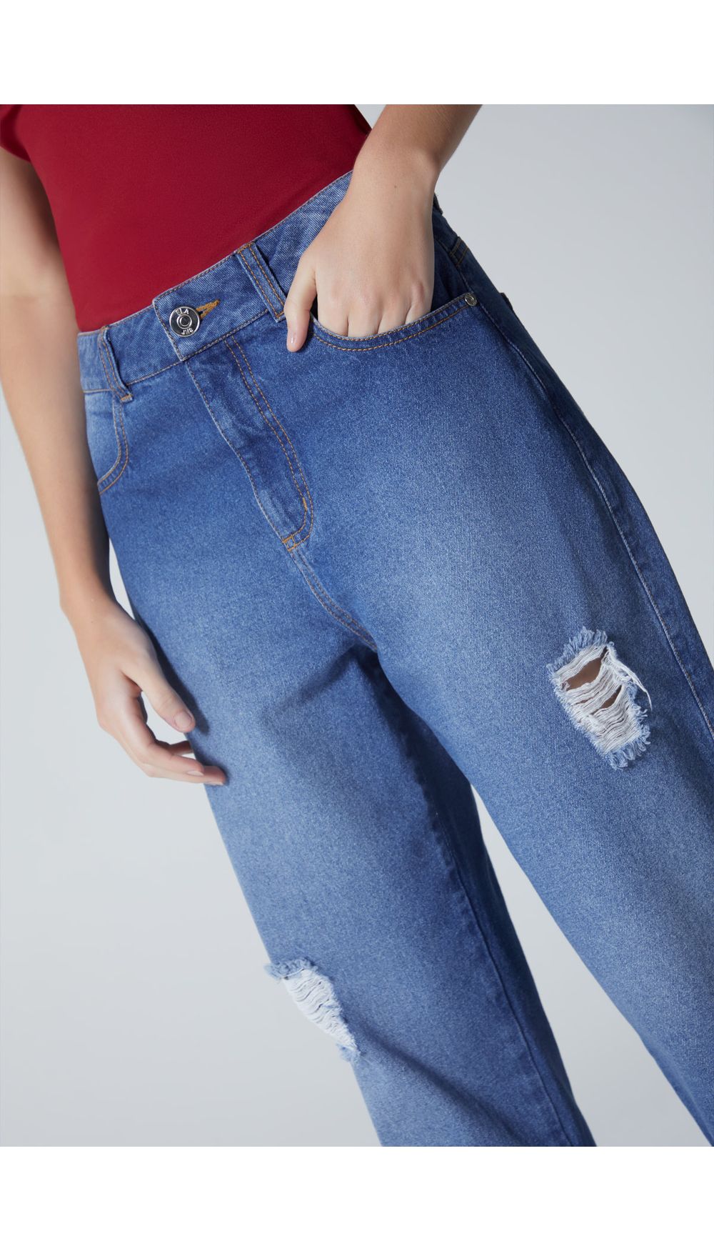 Jean mujer tiro medio boyfriend basico