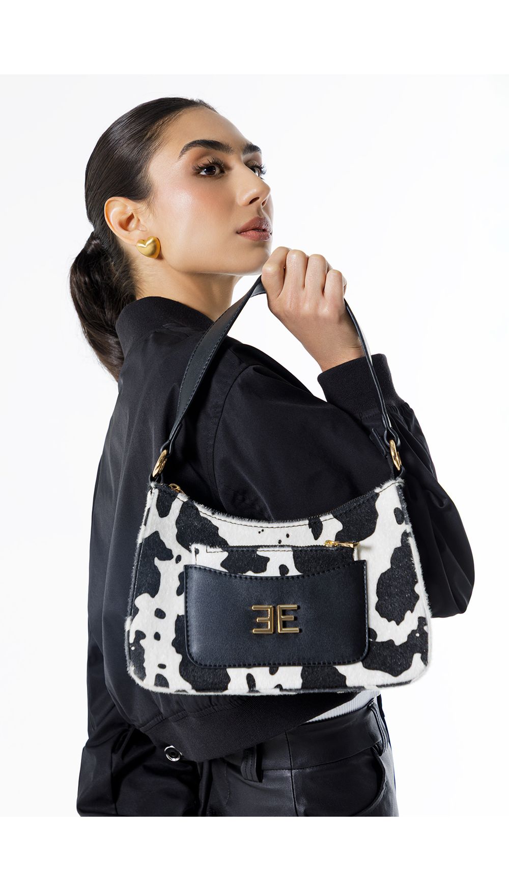 Manos libres print vaca con bolsillo frontal