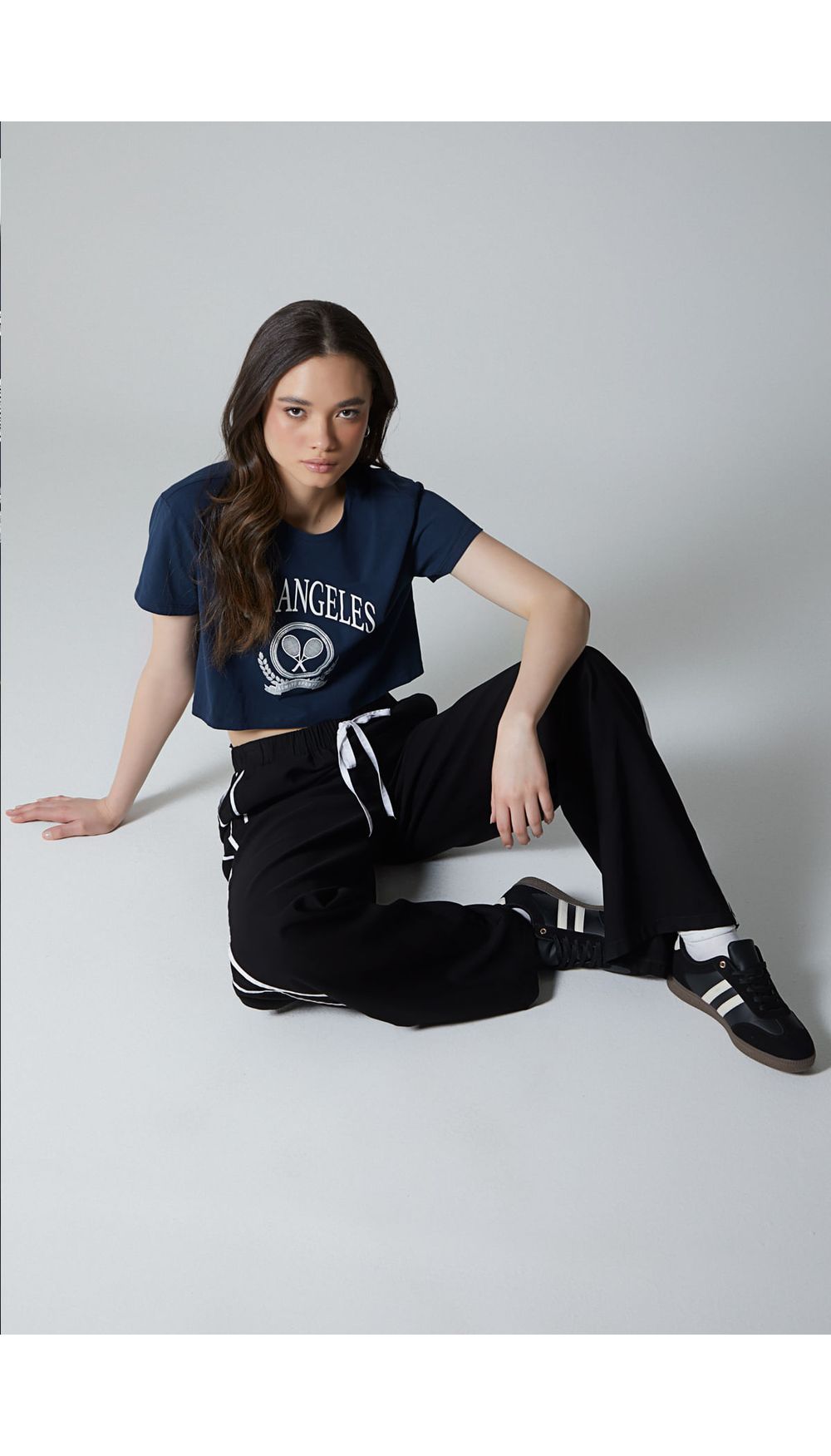 Camiseta boxy estampada para mujer