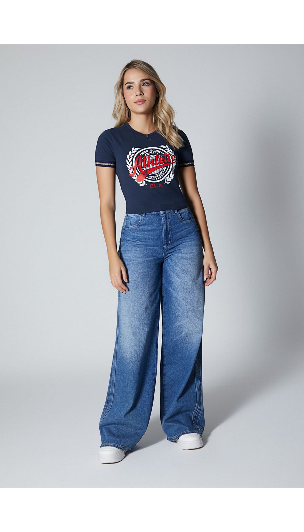 Camiseta crop para mujer manga corta
