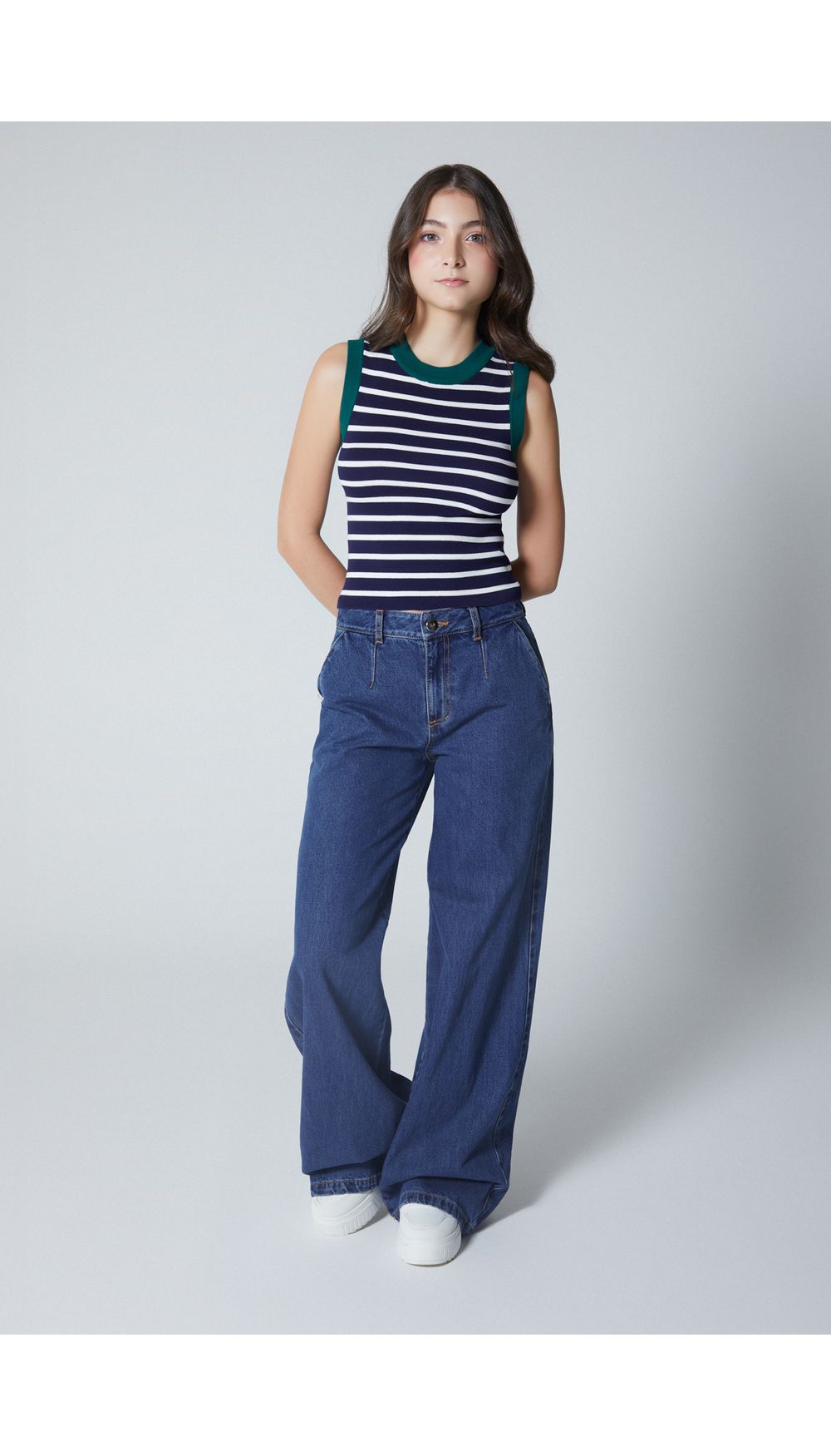 Blusa manga sisa tejida para mujer