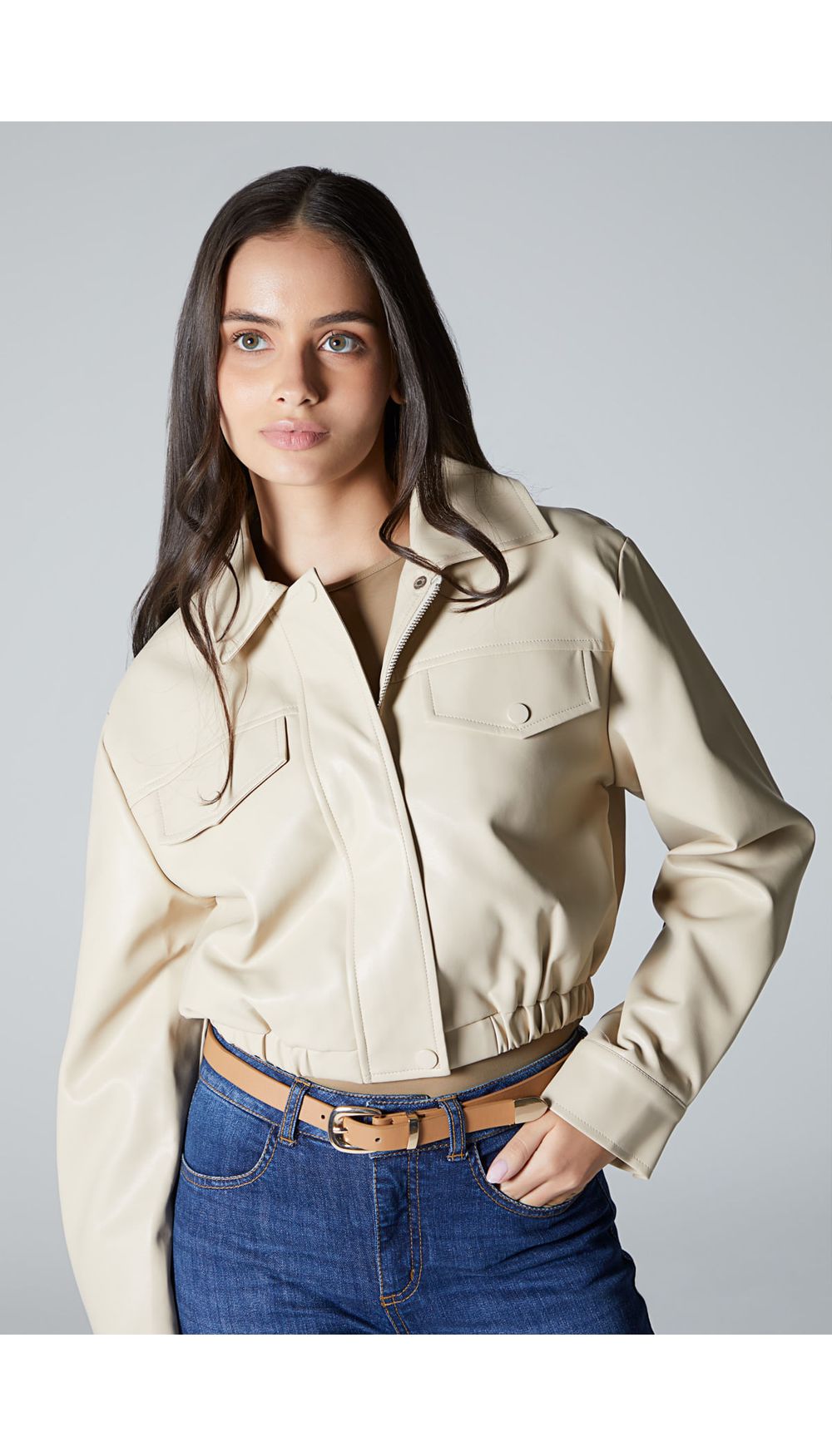 Chaqueta bomber manga larga para mujer