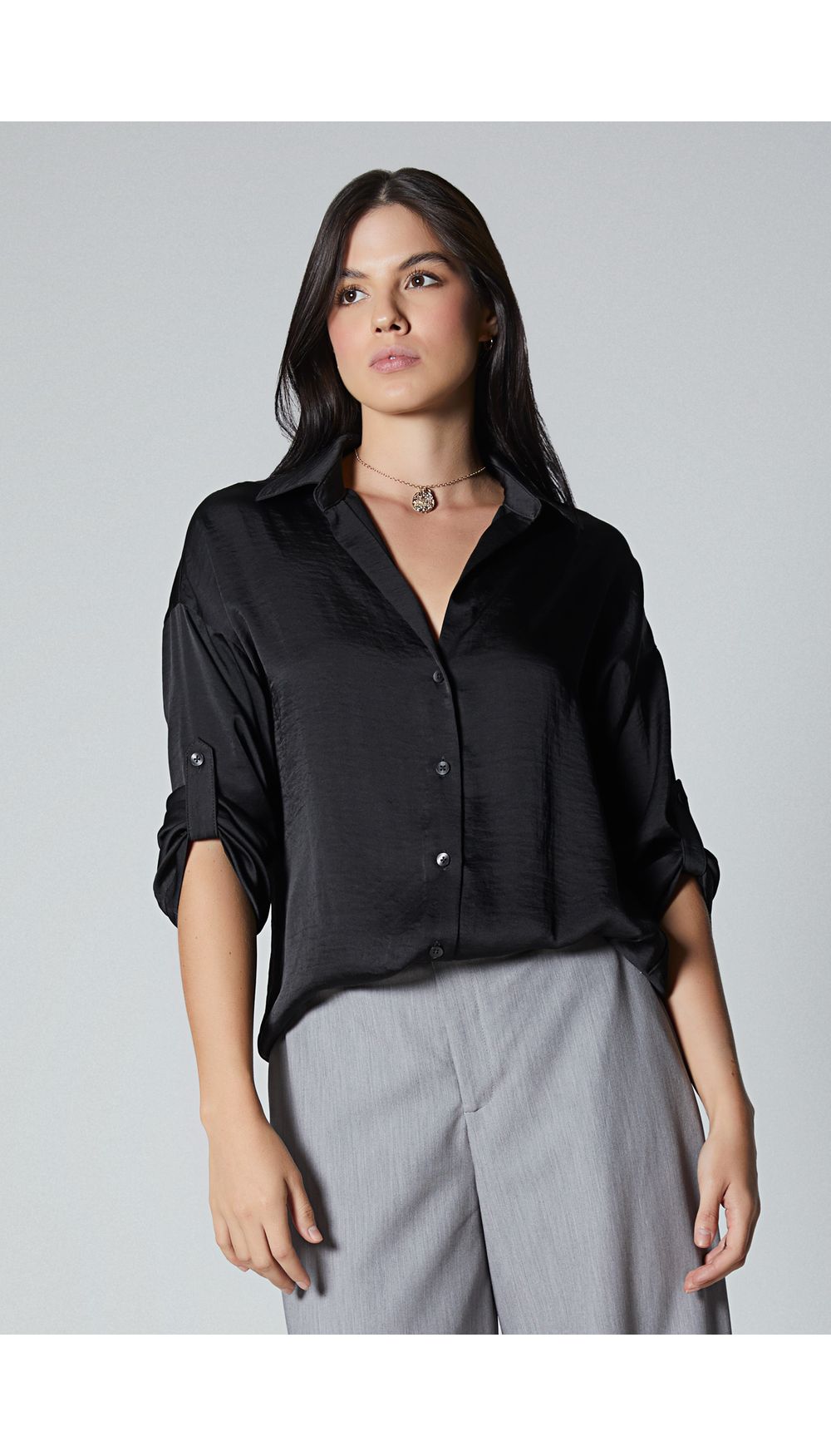 Bluson camisero manga tres cuartos para mujer