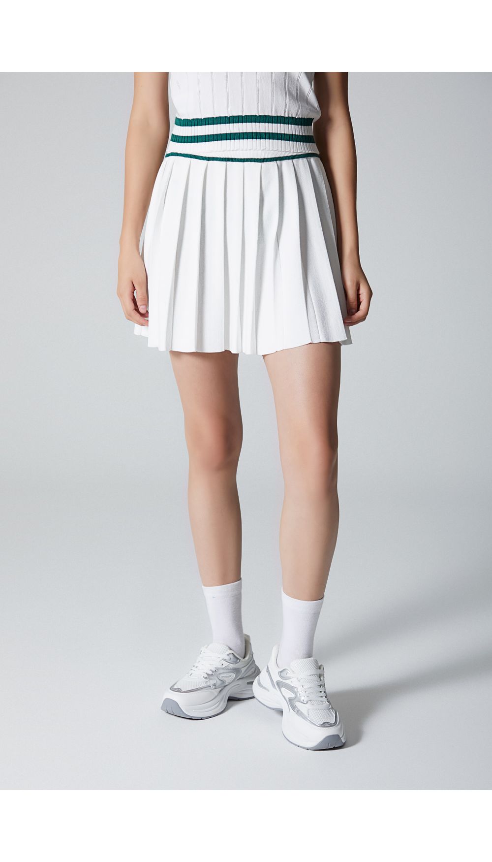 Falda corta de tablones para mujer