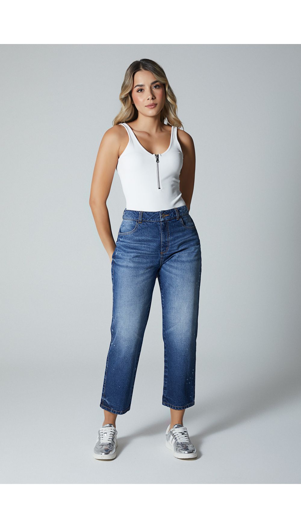 Jean para mujer  tiro medio boyfriend