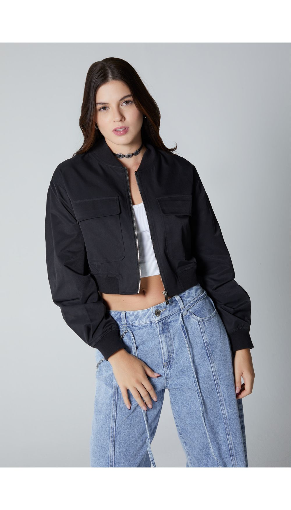 Chaqueta tipo bomber para mujer