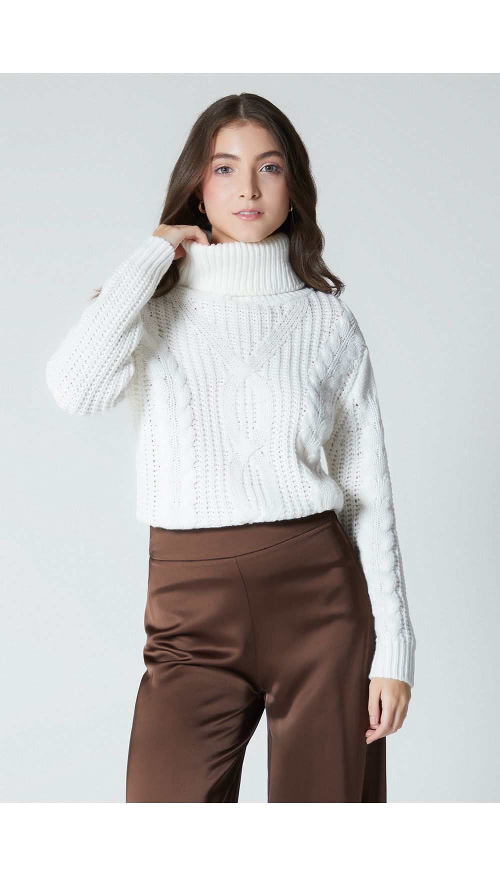 Buso tejido cuello tortuga mujer