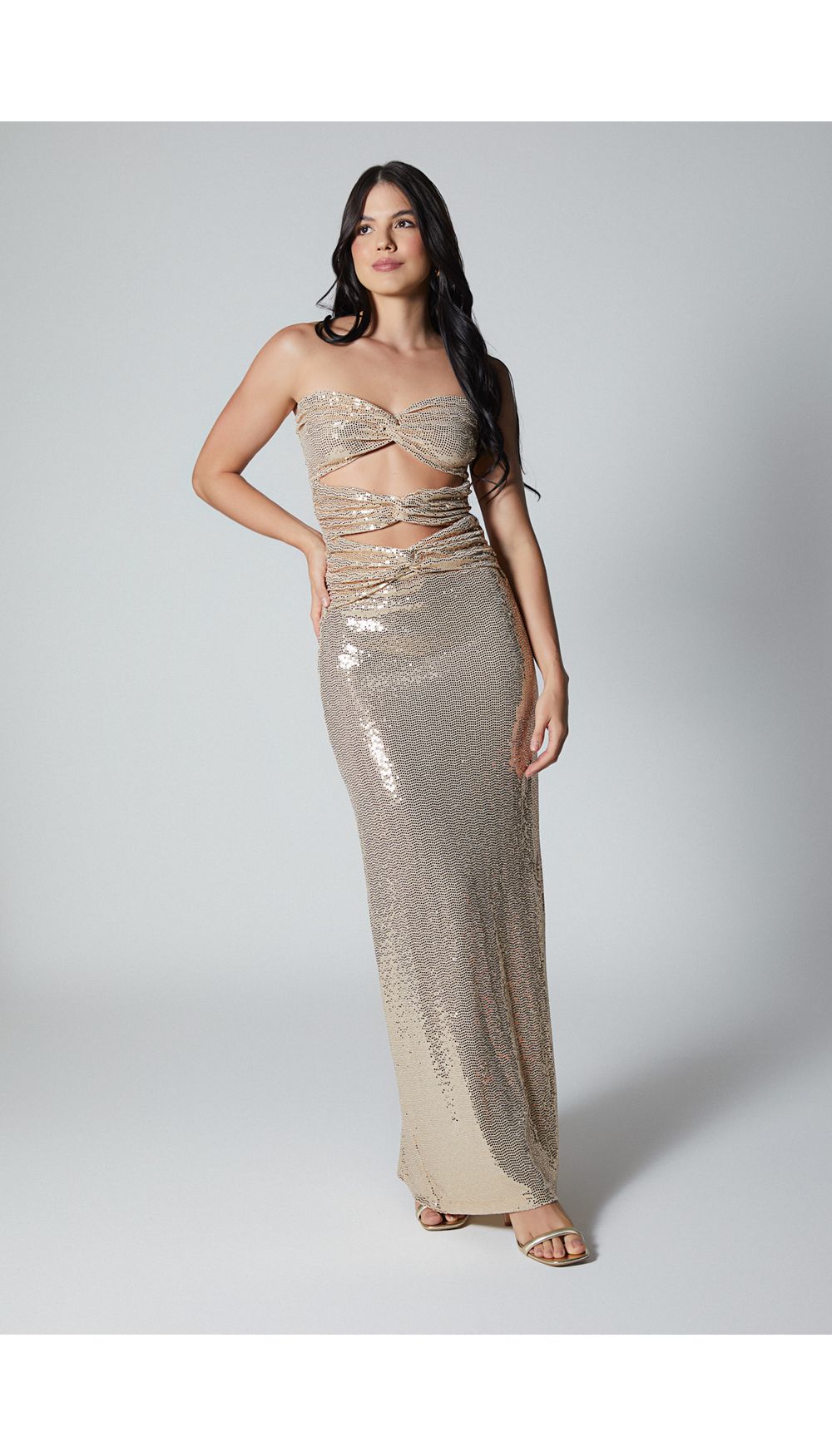 Vestido largo para mujer strapless