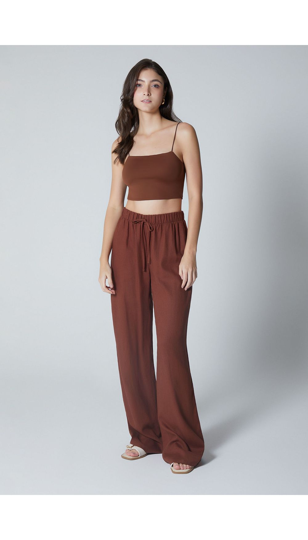 Blusa crop con tira pitillo para mujer