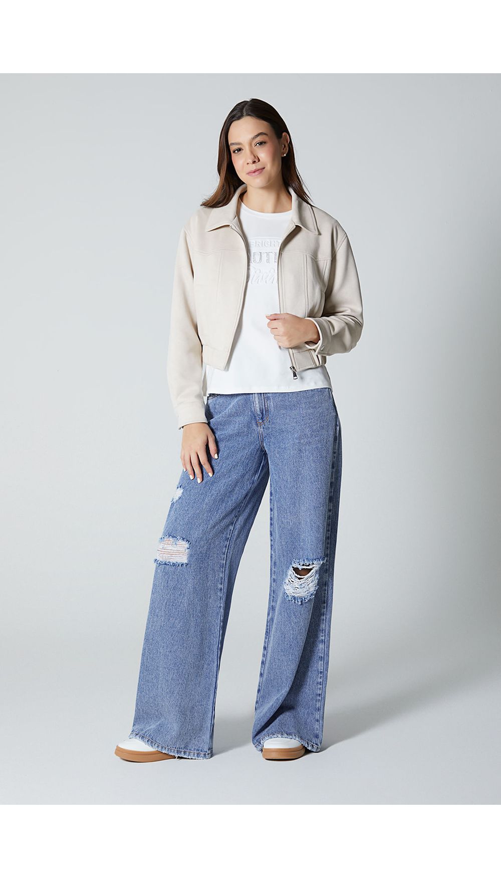 Chaqueta en suede para mujer