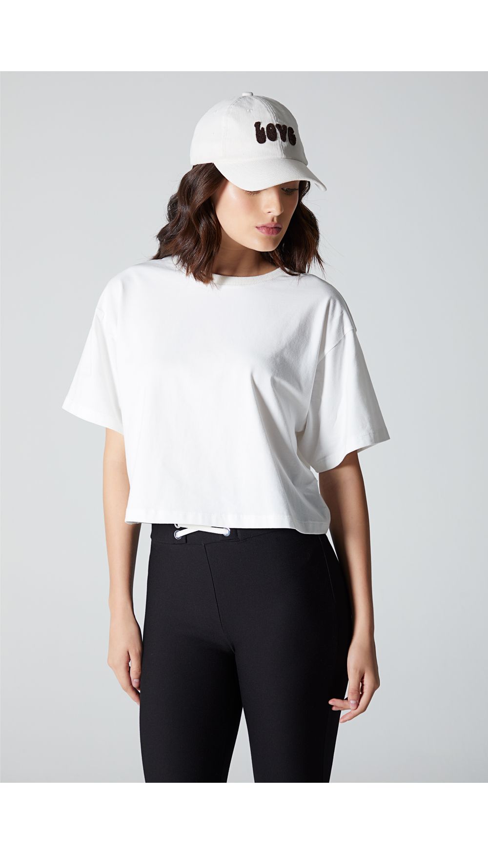 Camiseta crop para mujer manga corta