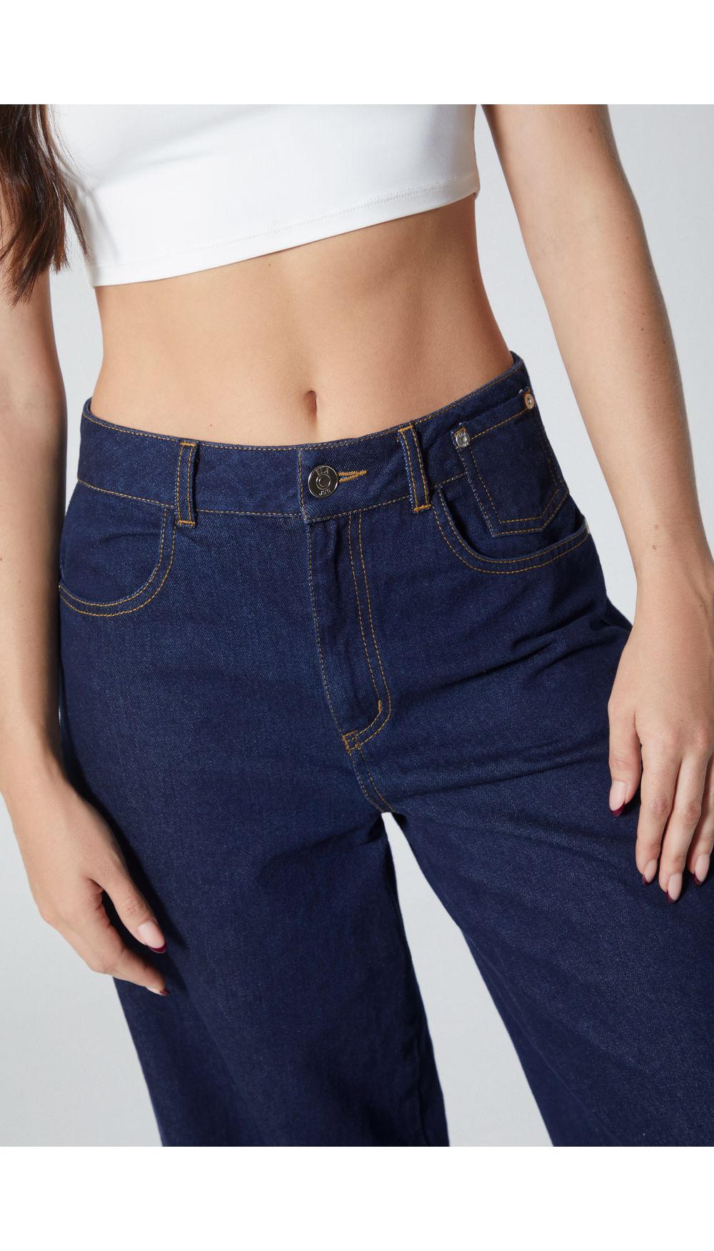 Jean para mujer tiro alto recto