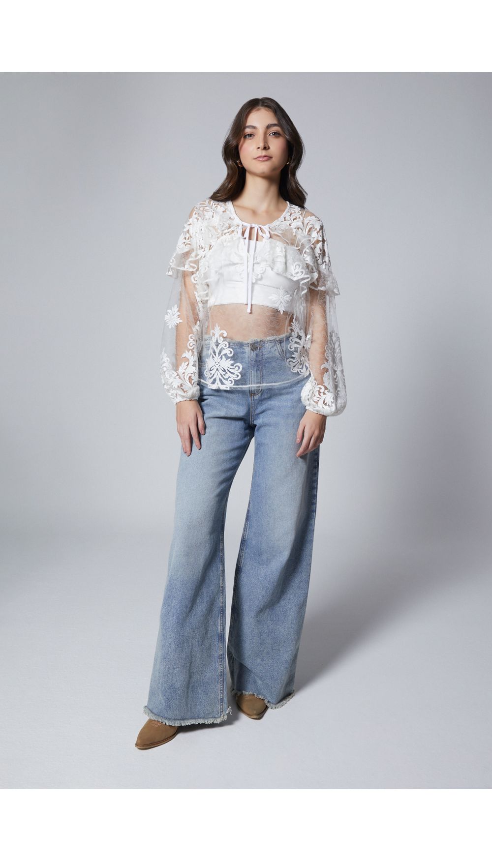 Blusa manga larga para mujer