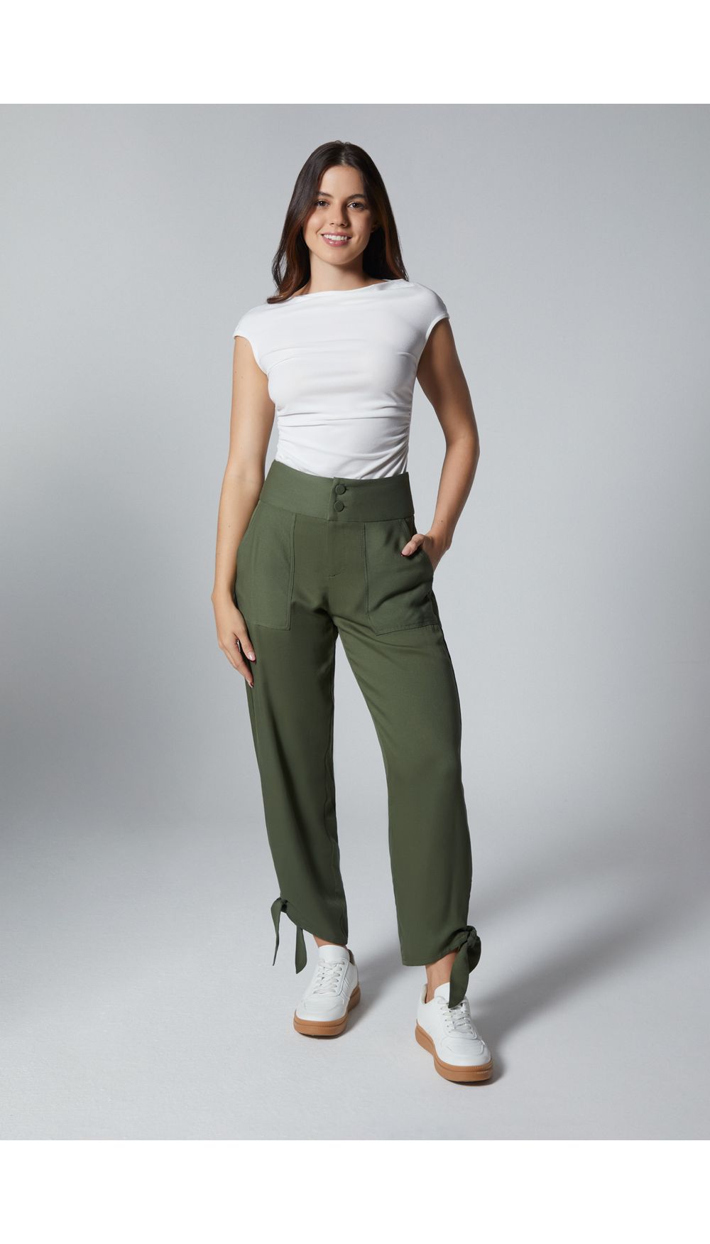 Pantalon tipo jogger para mujer tiro alto