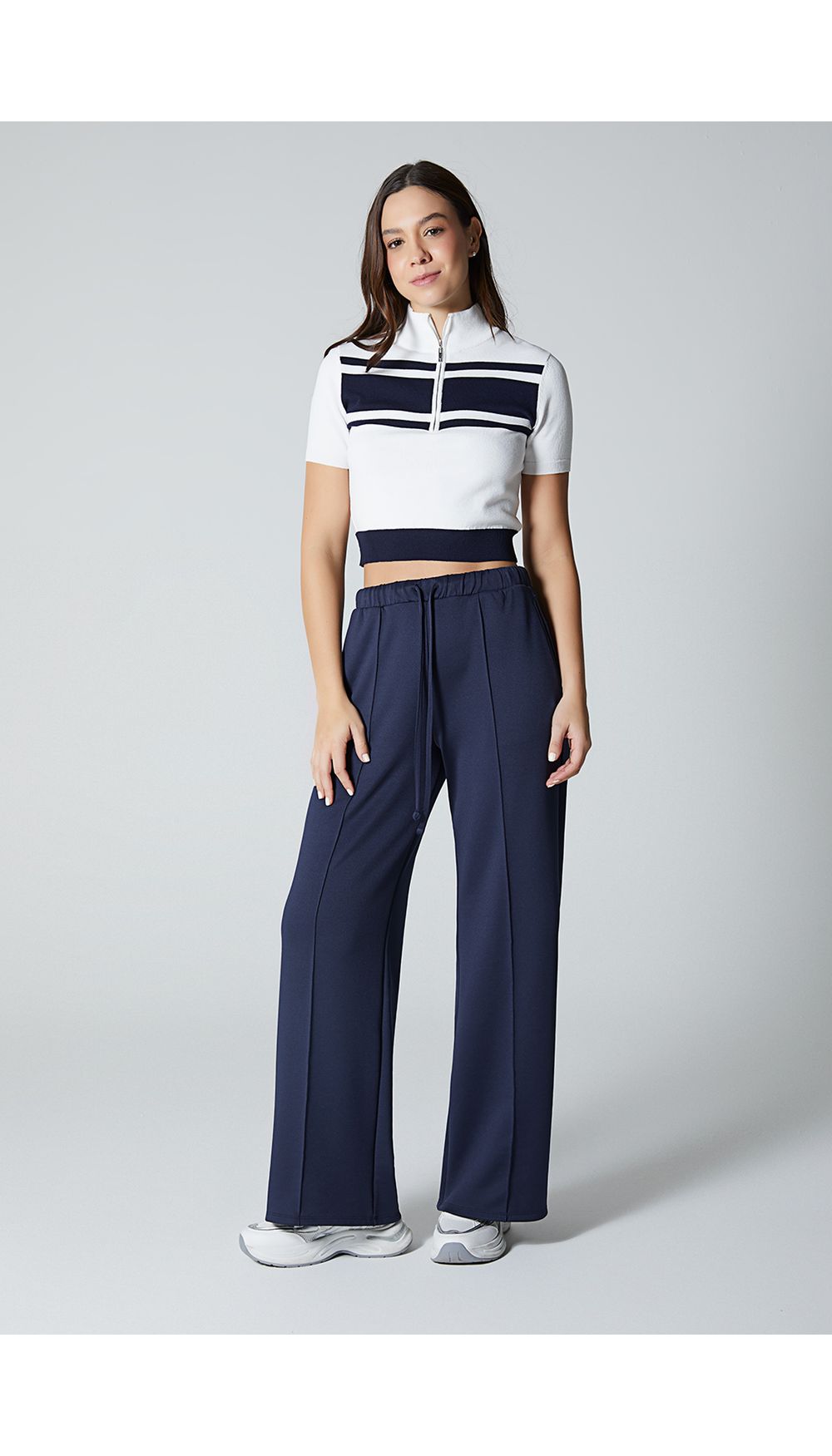 Blusa tejida manga corta para mujer