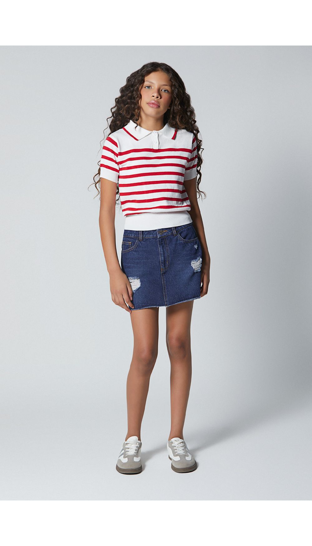 Falda para niña tiro alto