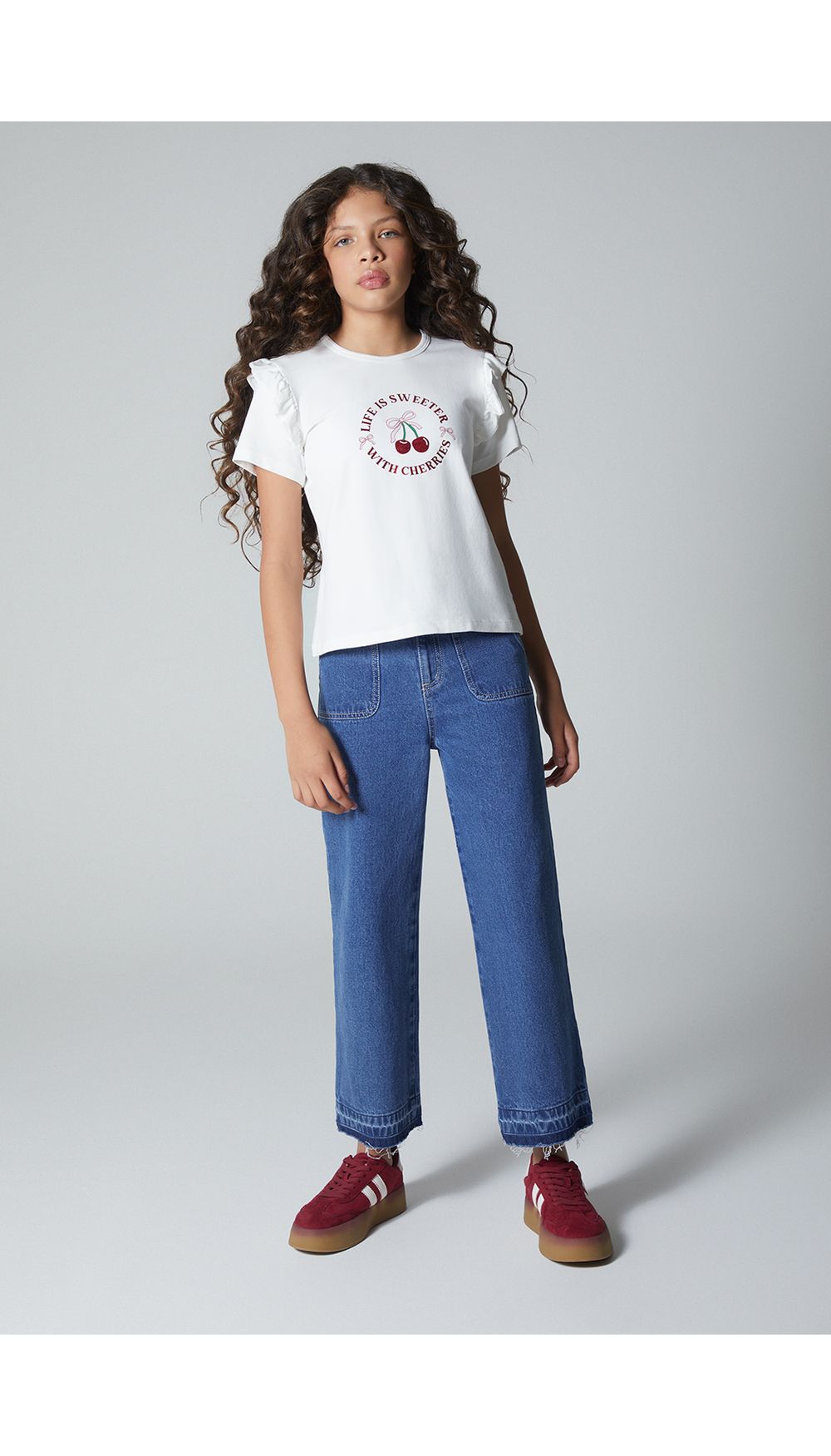 Jean para niña  tiro alto recto