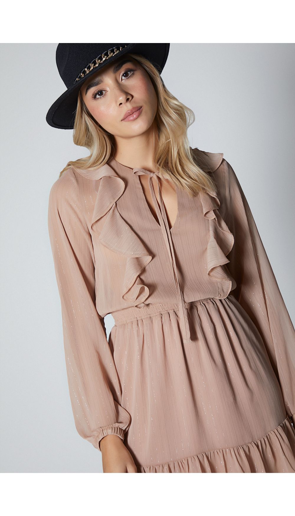 Vestido corto para mujer manga larga