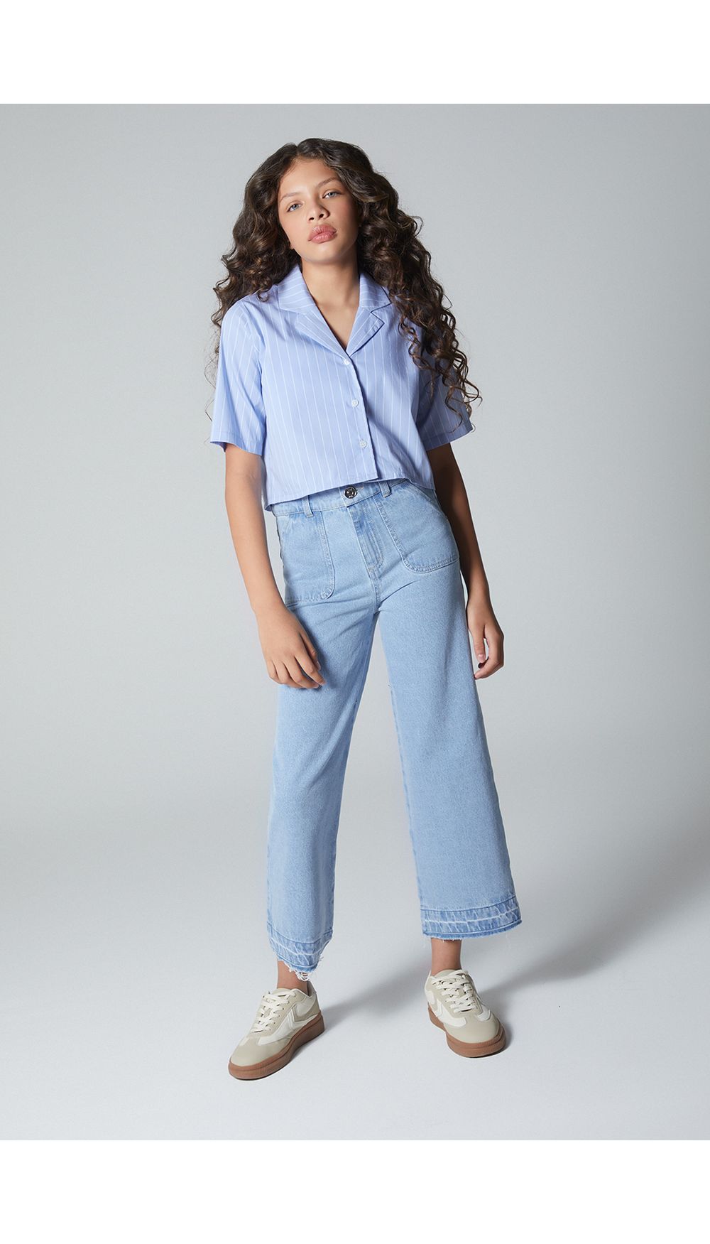 Jean para niña  tiro alto recto