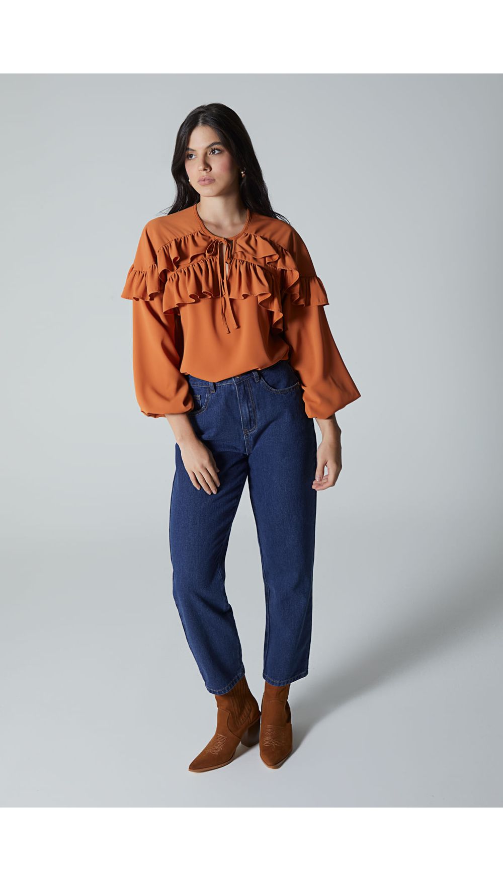 Blusa manga larga para mujer