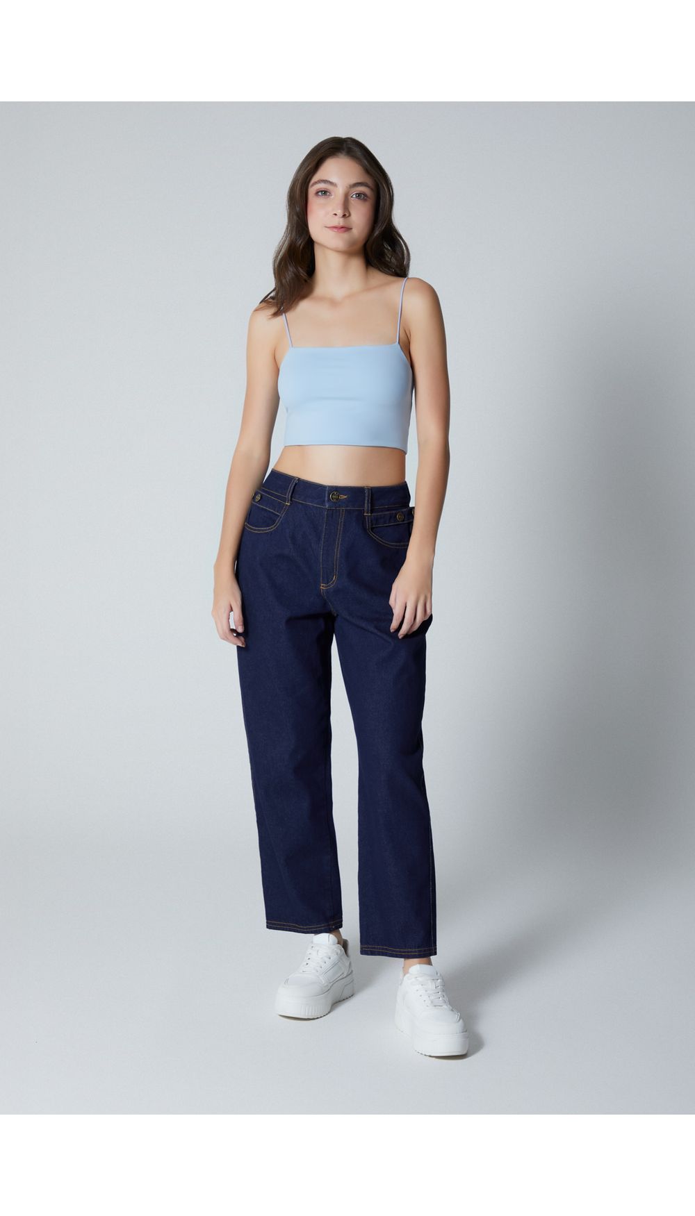 Jean para mujer  tiro alto mom fit