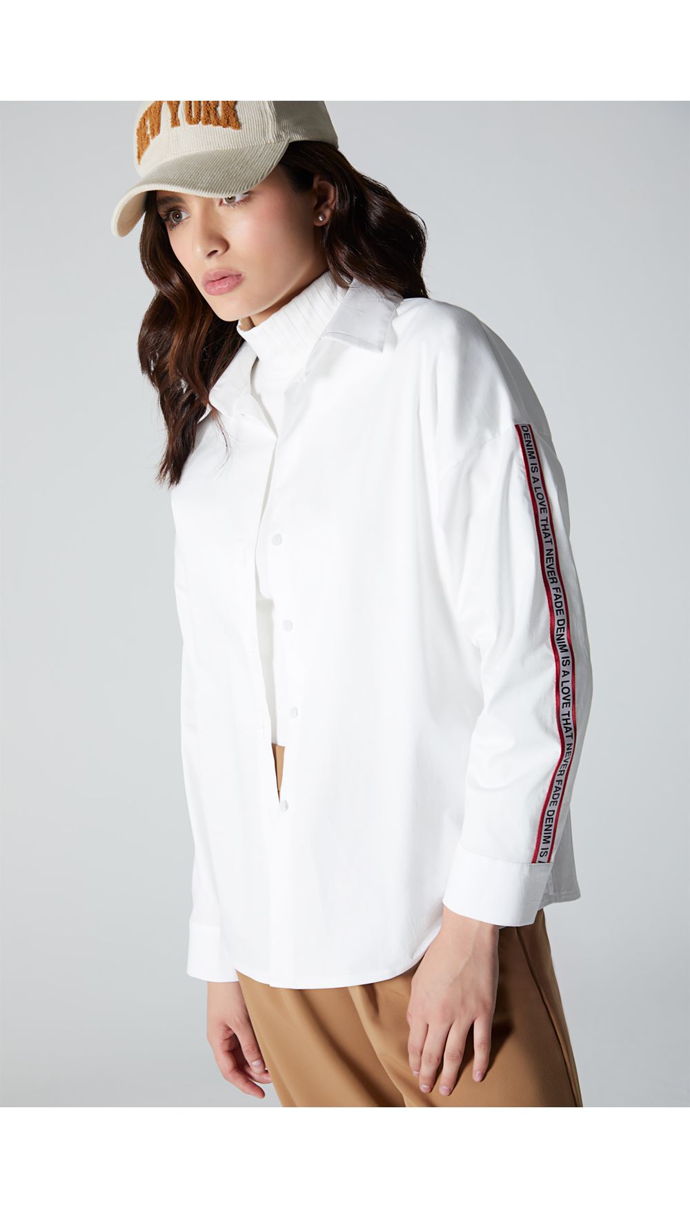 Bluson camisero hombro caido para mujer
